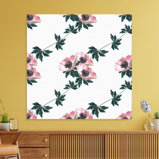 Anemonen. Canvas Afdruk (Insitu (Woonkamer))