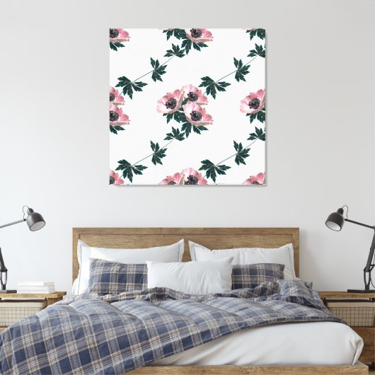 Anemonen. Canvas Afdruk (Insitu (Slaapkamer))