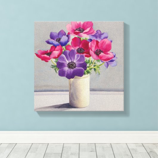 Anemonen Canvas Afdruk (Insitu (Houten vloer))
