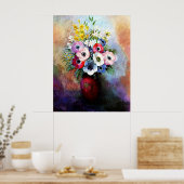 Anemonen door Odilon Redon Poster (Keuken)