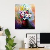 Anemonen door Odilon Redon Poster (Thuiskantoor)