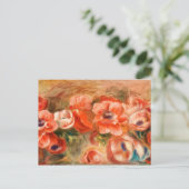 Anemonen door Renoir Impressionist Painting Briefkaart (Staand voorkant)