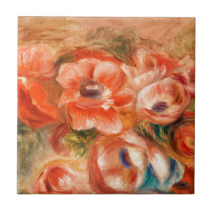 Anemonen door Renoir Impressionist Painting Tegeltje