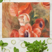 Anemonen door Renoir Impressionist Painting Theedoek (Gevouwen)