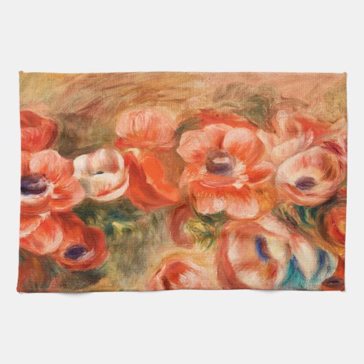 Anemonen door Renoir Impressionist Painting Theedoek (Horizontaal)