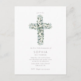 Anemonen en Eucalyptus kruisen de Eerste Heilige C Briefkaart