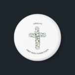 Anemonen en Eucalyptus kruisen de Eerste Heilige C Magneet<br><div class="desc">Anemonen en Eucalyptus kruisen de Eerste Heilige Communie</div>