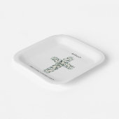 Anemonen en Eucalyptus kruisen de Eerste Heilige C Papieren Bordje (Gebogen)