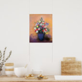 Anemonen en lila in een Blauwe Vase na 1912 Poster (Keuken)