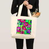 Anemonen glaskunst grote tote bag (Voorkant (product))