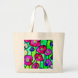 Anemonen glaskunst grote tote bag