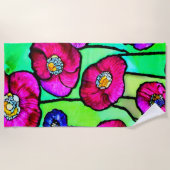 Anemonen glaskunst strandlaken (Voorkant)