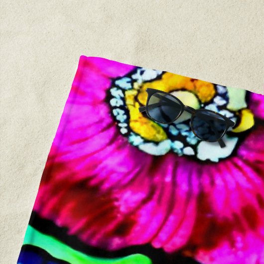 Anemonen glaskunst strandlaken (In situ)