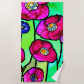 Anemonen glaskunst strandlaken (Voorkant)