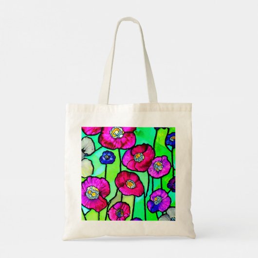 Anemonen glaskunst tote bag (Achterkant)