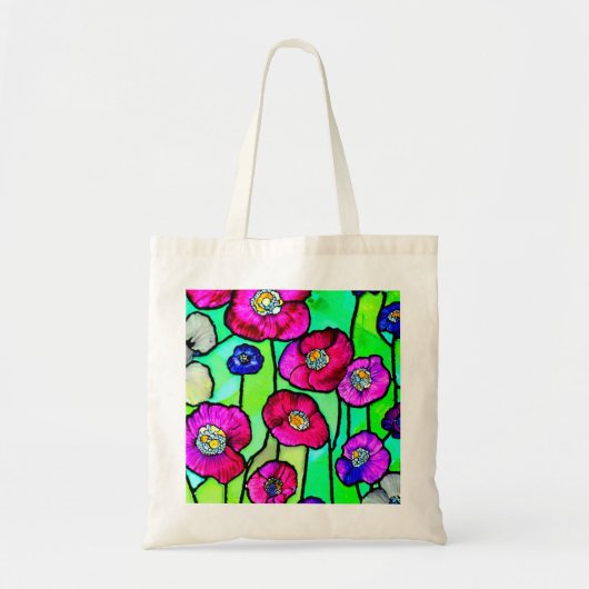 Anemonen glaskunst tote bag (Voorkant)