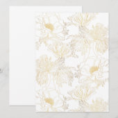 Anemonen gouden lijn bloemen. (Voorkant / Achterkant)