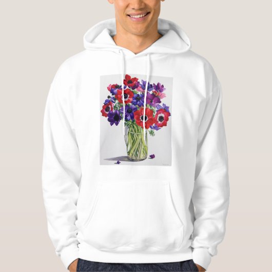 Anemonen in een Glass Jug Hoodie (Voorkant)