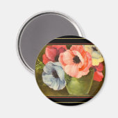  anemonen in groene vaas magneet (Voorkant / Achterkant)