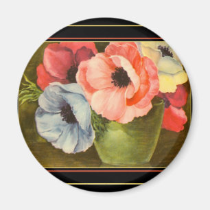  anemonen in groene vaas magneet