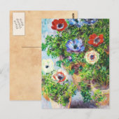 Anemonen in Pot Claude Monet bloemverf Briefkaart (Voorkant / Achterkant)