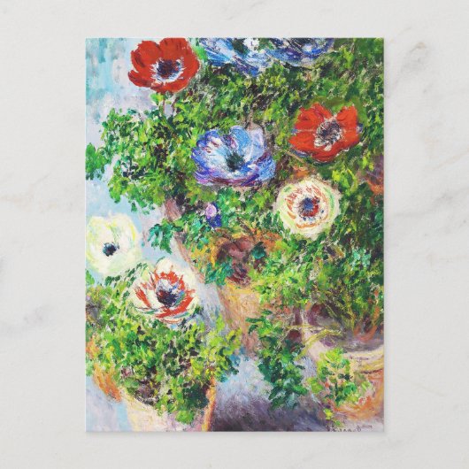 Anemonen in Pot Claude Monet bloemverf Briefkaart (Voorkant)