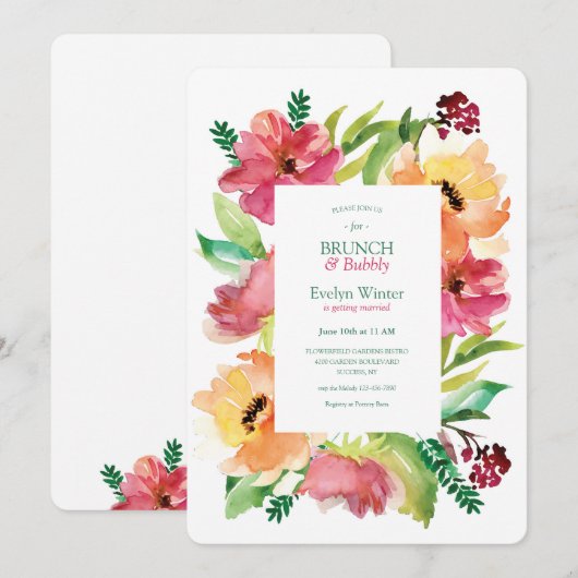 Anemonen in Waterverf Uitnodiging (Voorkant / Achterkant)