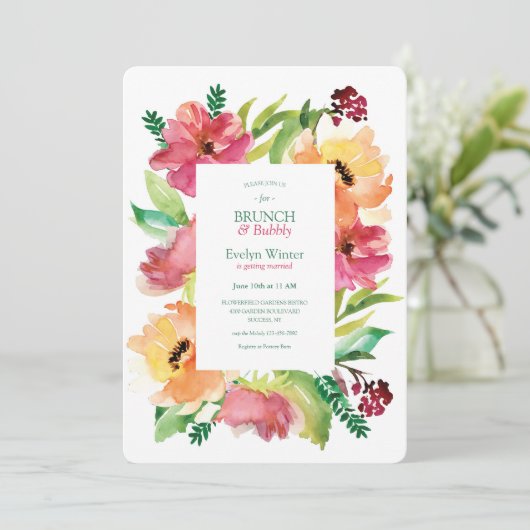 Anemonen in Waterverf Uitnodiging (Staand voorkant)