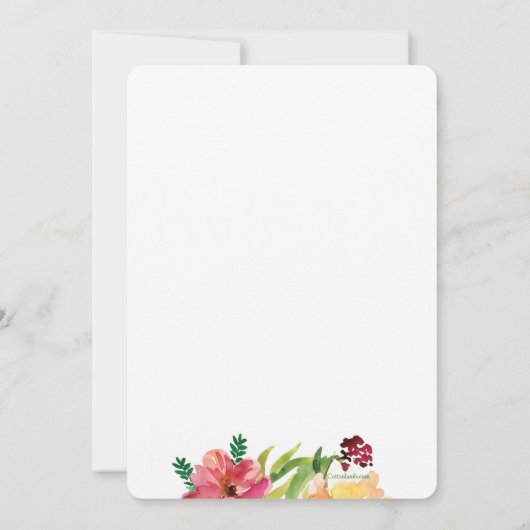 Anemonen in Waterverf Uitnodiging (Achterkant)