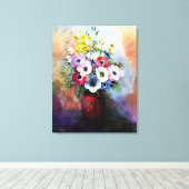 Anemonen - Odilon Redon-schilderij,  Canvas Afdruk (Insitu (Houten vloer))