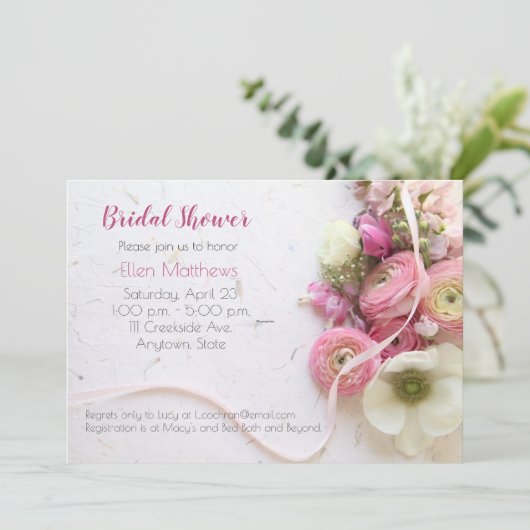 Anemonen, ranunculus, lint kaart (Staand voorkant)