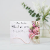 Anemonen, ranunculus, lint save the date (Staand voorkant)