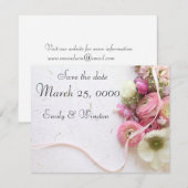Anemonen, ranunculus, lint save the date (Voorkant / Achterkant)