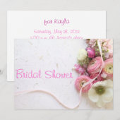 anemonen, ranunculus, vrijgezellenfeest van lint kaart (Voorkant / Achterkant)