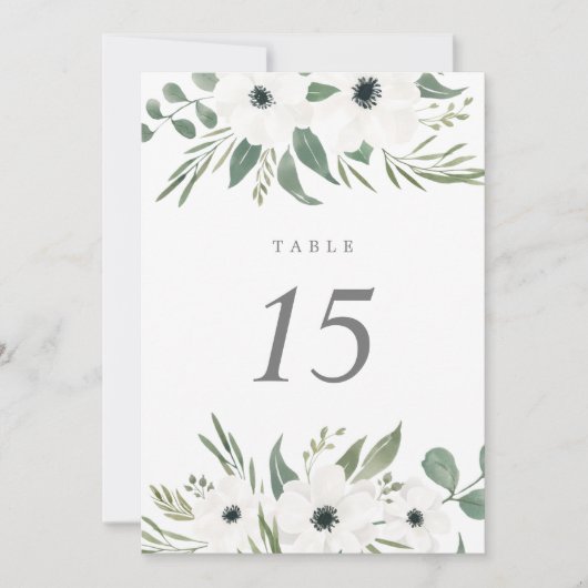 Anemonen Sage & Dusty Eucalyptus Tafelnummer (Voorkant)