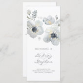 Anemonen Waterverf Bloemen Vintag Trouwprogramma's Programmakaart (Voorkant / Achterkant)