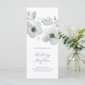 Anemonen Waterverf Bloemen Vintag Trouwprogramma's Programmakaart (Staand voorkant)