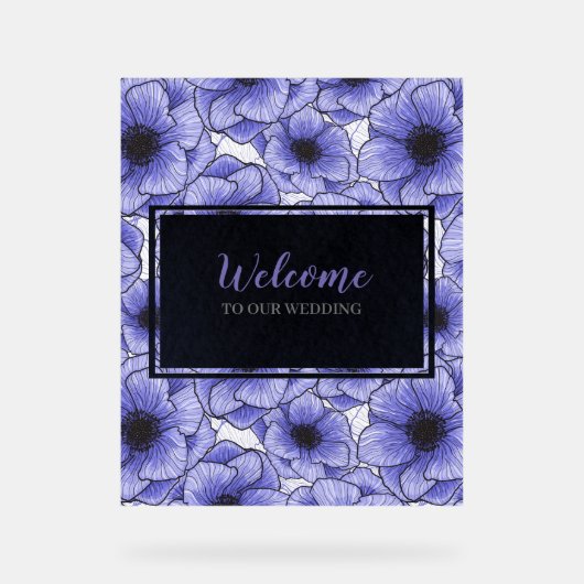 Anemonen Wildflower Patroon G602 Acryl Bord (Voorkant)