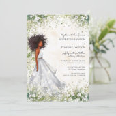 Anemonen zwarte bruid waterverf bruiloft kaart (Staand voorkant)