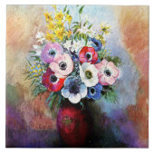 Anemones, beroemd schilderij van Odilon Redon Tegeltje (Voorkant)