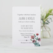 Anemones bloemenbruiloft kaart (Staand voorkant)