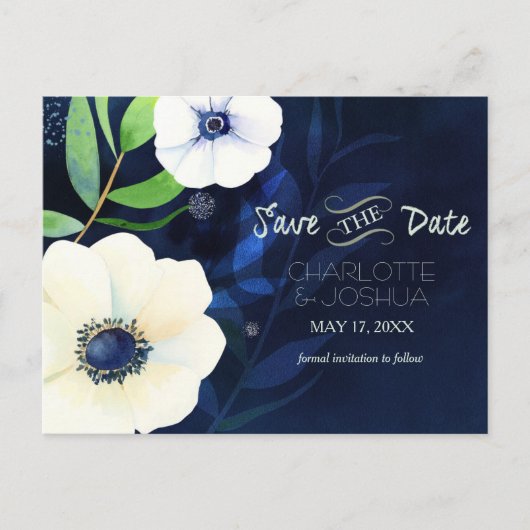 Anemones die de Datum bewaren Aankondigingskaart (Voorkant)