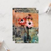 Anemones door Piet Mondrian Kaart (Voorkant / Achterkant in situ)