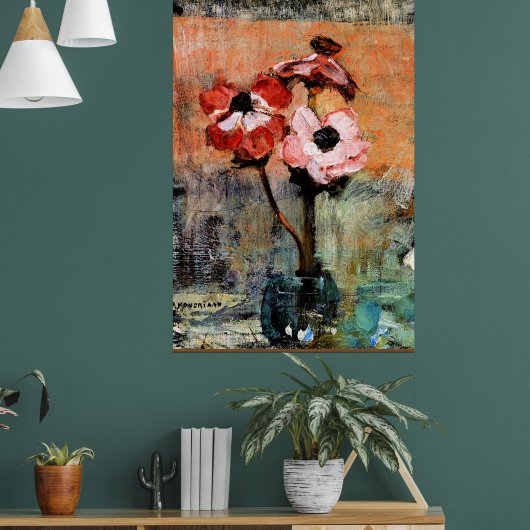 Anemones door Piet Mondrian Poster (Woonkamer 1)
