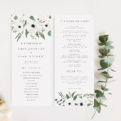 Anemones & Dusty Eucalyptus Wedding Programme Menu