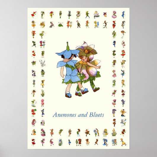 Anemones en Bluets Poster (Voorkant)