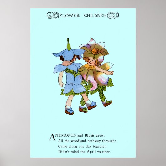Anemones en Bluets Poster (Voorkant)