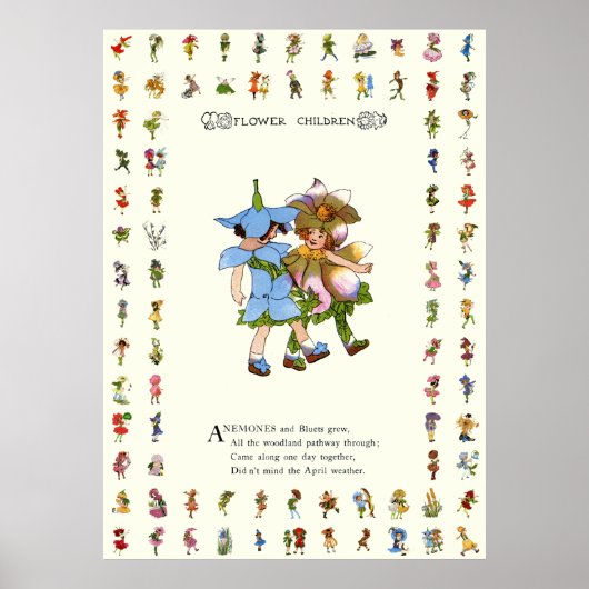 Anemones en Bluets Poster (Voorkant)