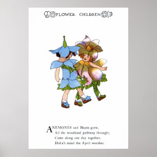 Anemones en Bluets Poster