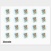 Anemones en Bluets Ronde Sticker (Vel)